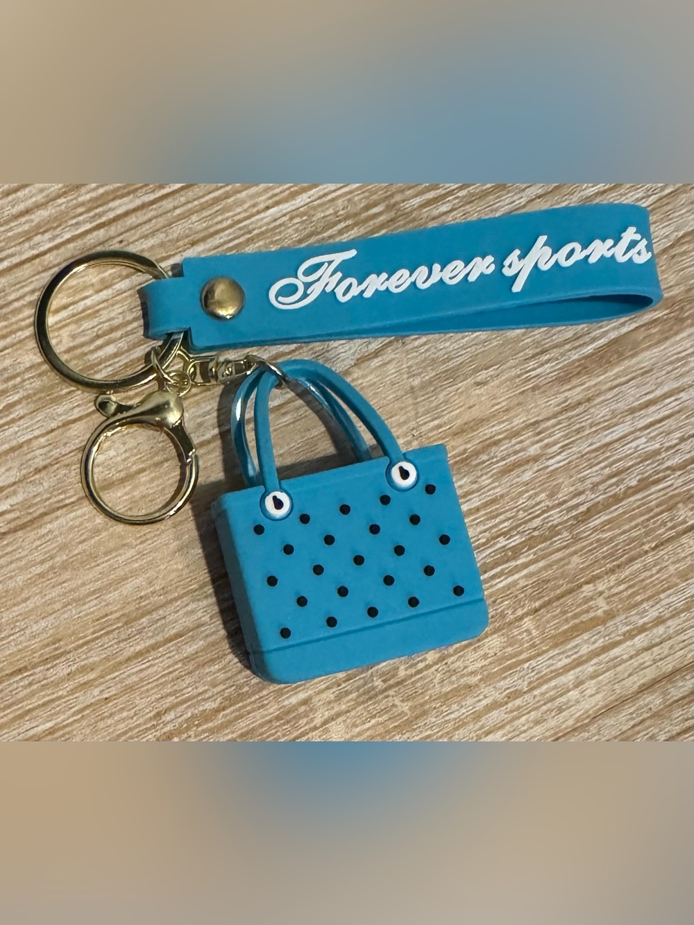 Forever Sports Turquoise Bag Keychain or Bag Charm